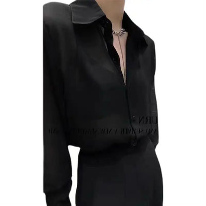 Sun-proof Transparent Shirt Female Mesh Long Sleeve Top Solid Color Summer Loose Chiffon Blouse Korean Fashion Cardigan Ladies