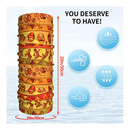 African Traditional Patterns Thin Wrap Scarf Bandana Neck Gaiter Face Cover Headband