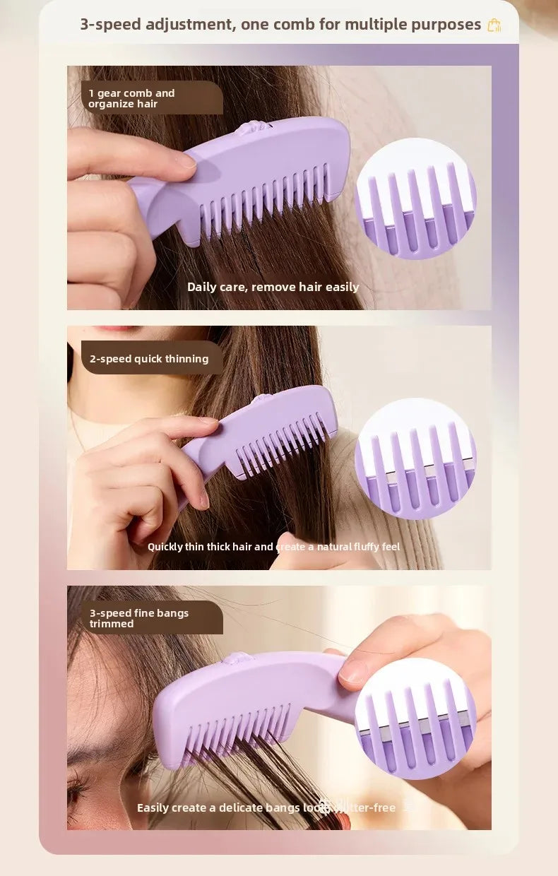 Portable Mini Hairdressing Comb Two-In-One Hair Cutting And Styling Professional Salon Comb for Black Hair And Wigs