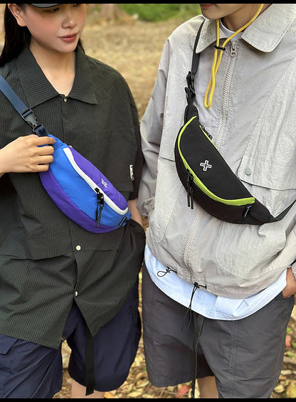 Casual Waterproof Chest Bags Large Capacity Crossbody Bags Korean Fashion Waist Bag Fanny Pack for Women Men's Travel Bag Banana