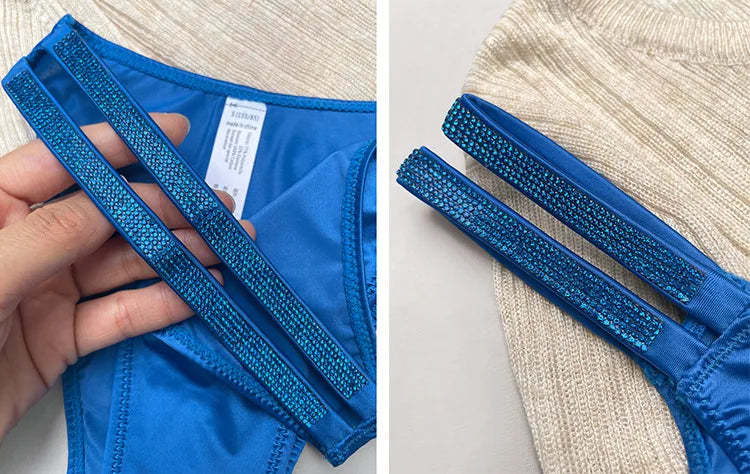 Sexy Panties Women Thongs Rhinestones Diamonds G-string Sports Thong Low Waist Shorts Briefs T-back Fitness S-XL