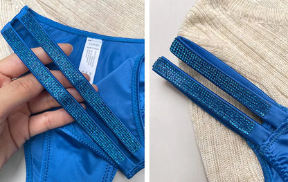 Sexy Panties Women Thongs Rhinestones Diamonds G-string Sports Thong Low Waist Shorts Briefs T-back Fitness S-XL