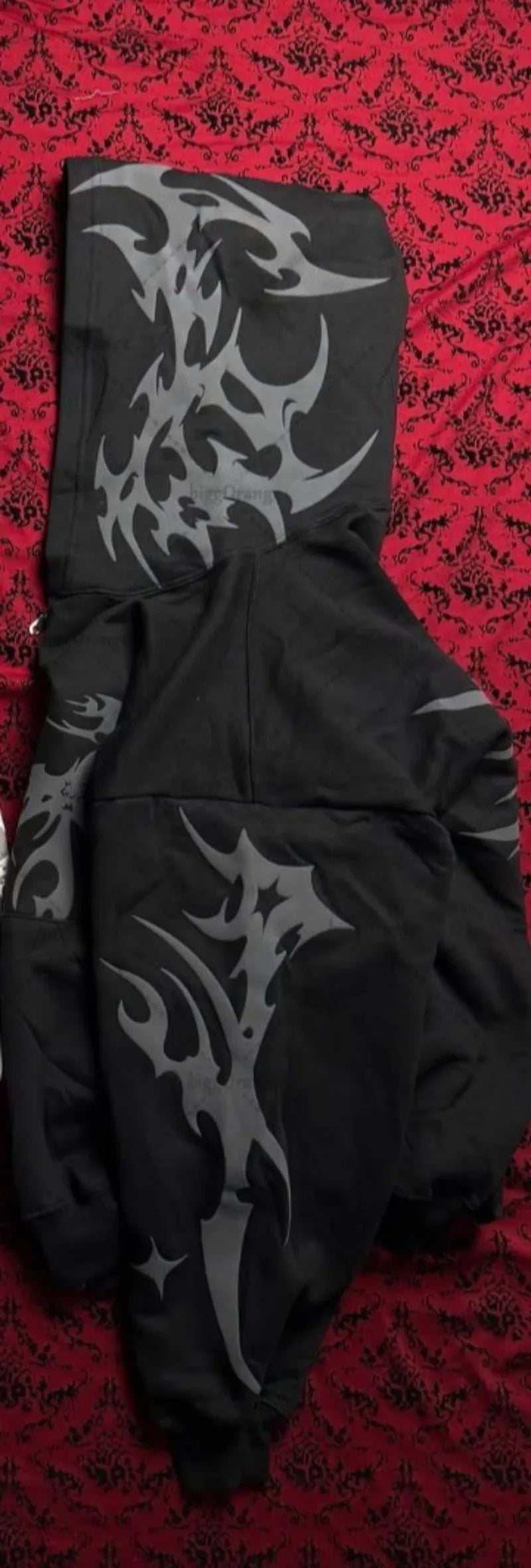 Striped Print Harajuku Gothic Casual Loose Sweatshirt Men Fashion Retro Hip-hop Y2K 2025 Rock Streetwear Oversized Hoodie Women AA