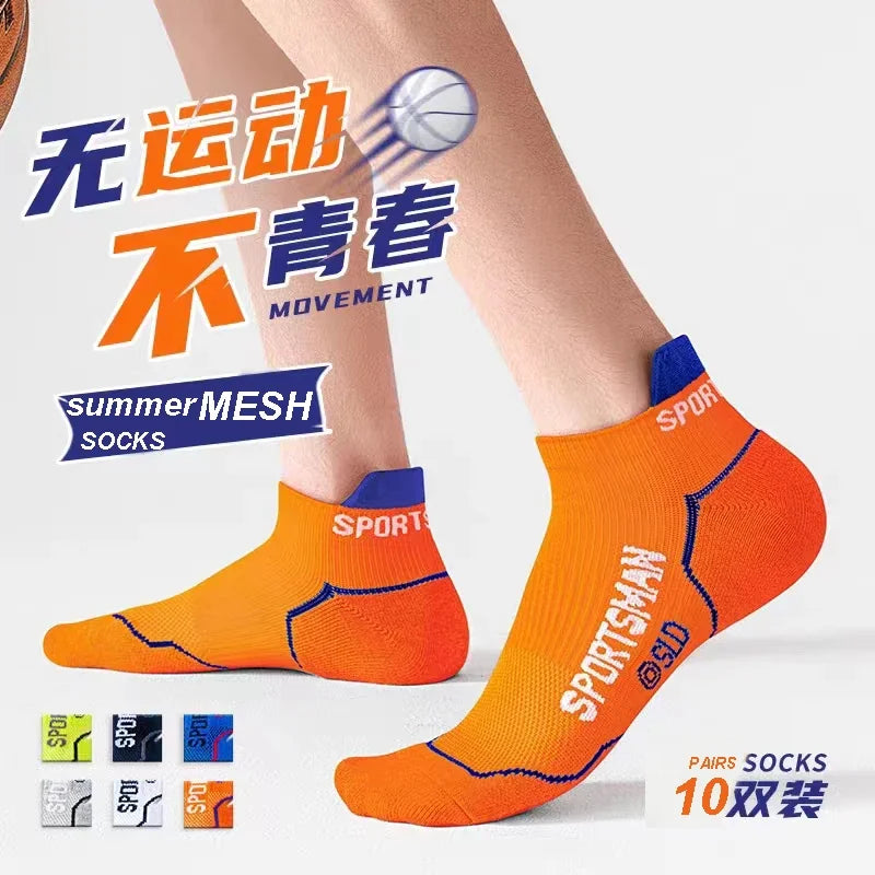 5 Pairs sport Socks High Quality Men's Summer Man Short Socks Breathable Ankle Socks Cotton Black Thin Cut Run Men Socks