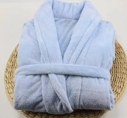 Personalised His and Hers Dressing Gown Customised Name Couples Bathrobes Terry Unisex Robe Monogrammed Mrs Mr Matching Robes SKY BLUE