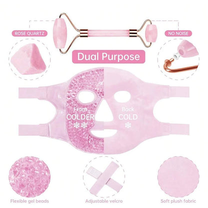 Facial and Eye Mask Ice Pack - Reduces facial puffiness, dark circles. Gel bead-shaped hot and cold packs for facial care before Badiee Stylez