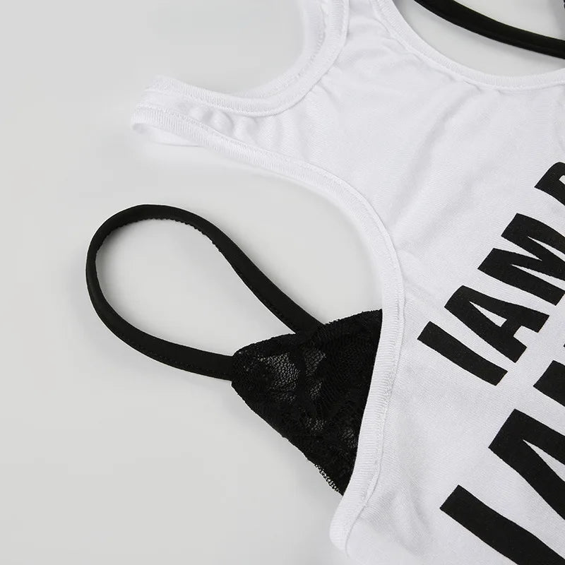 PixieKiki Letter Print Fake Two Pieces Racerback Tank Top Women Trendy Clothes 2024 Summer Y2k Crop Tops Streetwear P67-CA10