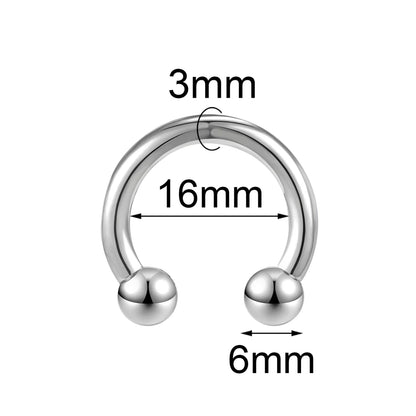 ASTM F136 Titanium PIERC Hinged Segment Hoop Earrings Large size Nose Rings 10G-6G 2.5mm-4mm Seamless Labret Lip Body Piercing 3.0x16x6x6mm