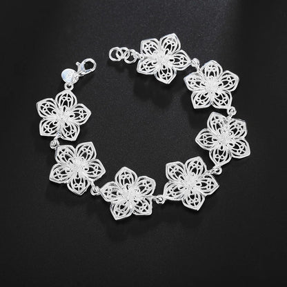 New High quality 925 Sterling Silver 4MM Women Men chain Male Twisted Rope Bracelets Fashion Silver Jewelry H317