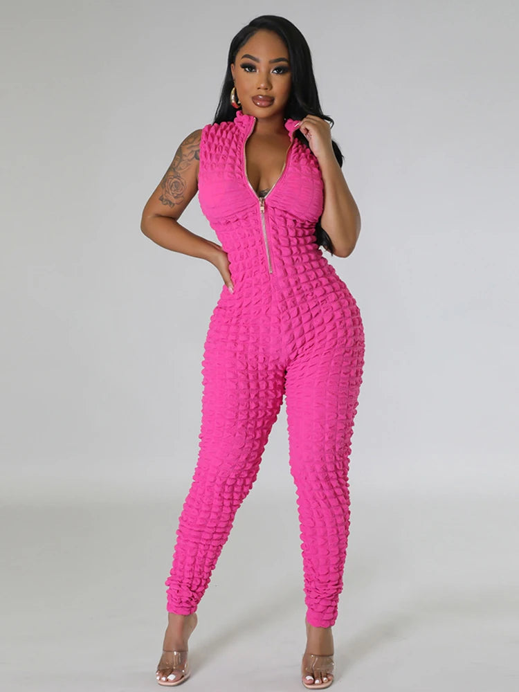 Sleeveless Zip Up Jumpsuit Women Chic and Elegant Woman Jumpsuit Sexy Tight Jumpsuit Full Body Ladies Wholesale Dropshipping Badiee Stylez
