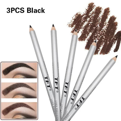 1/3pcs Eye Brow Pencil Waterproof Professional Women Eye Makeup Pen Easy Color Natural Black Brown Cosmetic Beauty Eyebrow Tool 3pcs-1