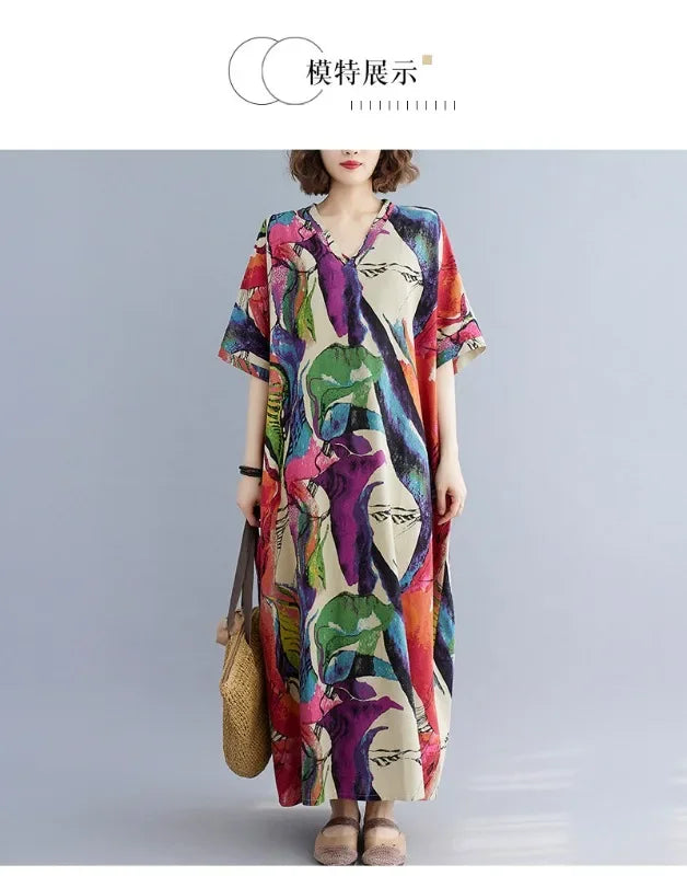 Summer Dress for Women Clothing Long Dress Fashion Clothes Cotton Vintage Harajuku Elegant Streetwear Maxi Beach Dresses