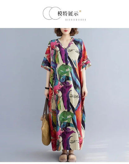 Summer Dress for Women Clothing Long Dress Fashion Clothes Cotton Vintage Harajuku Elegant Streetwear Maxi Beach Dresses