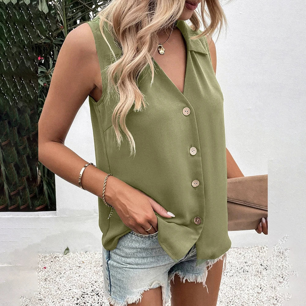 New Chiffon Vest Lady Shirt Summer Sexy Blouse Tops for Women Clothing Korean Tank Pullover Female Casual Slim T-shirt Tee