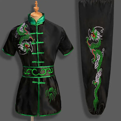 Men Women Chinese Traditional Dragon Wushu Uniform Kung Fu Clothing Set Martial Arts Uniform Tai Chi Kleding Taoist Shaolin Badiee Stylez
