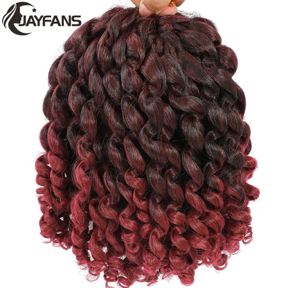 1- 5 Packs 8 inch Jumpy Wand Curl Jamaican Bounce Crochet Hair Natural Black Wand Curls Crochet Hair Short Curly Crochet Braids Badiee Stylez