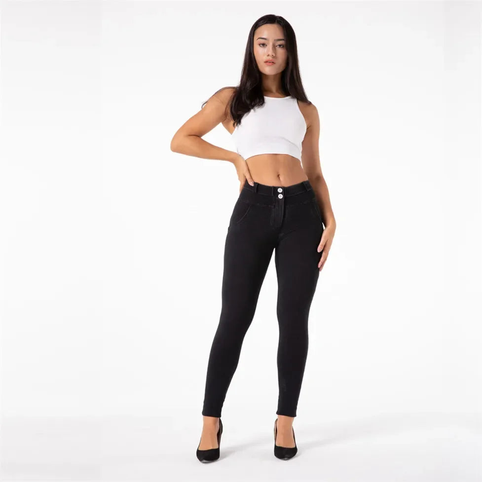 Shascullfites Women's Butt Lift Stretch Shapewear Jeans High Elasticity Vintage Colombian Tight Fit for Enhanced Curves Badiee Stylez