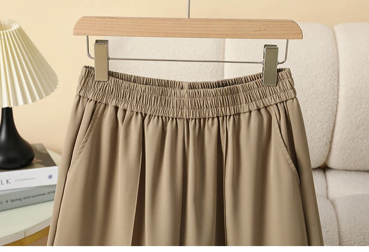 Plus Size Shorts Women High Elastic Waist Wide Leg Loose Pants With Pockets Summer 2025 New Korean Fashion Half Shorts Women