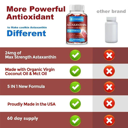 Astaxanthin 24mg - with Ashwagandha, Grape Seed Oil Extract - for Joint, Brain, Immune and Heart Support Diet