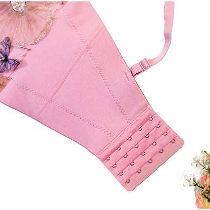 Flower Embroidery Bead Fish Bone Suspender Women Bra Sexy Exposed Waist Metal Buckle Top Party Vacation Female Tops 2025 Summer