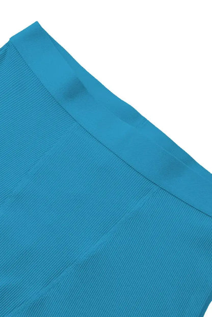 Lounge Wear Ribbed Casual 2 Piece Summer Shorts Set For Women Sleeve Top+Elastic Leggings Outfits