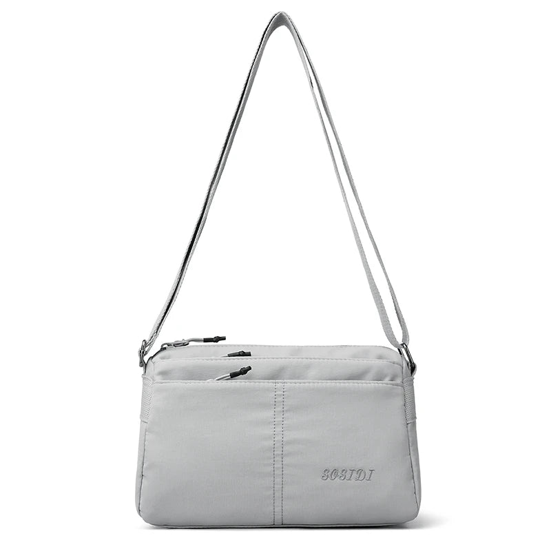 Four Layers Pockets Nylon Purses and Handbags Women Shoulder Bag Luxury Handbags Women Bags Designer Crossbody Bags for Women Gray