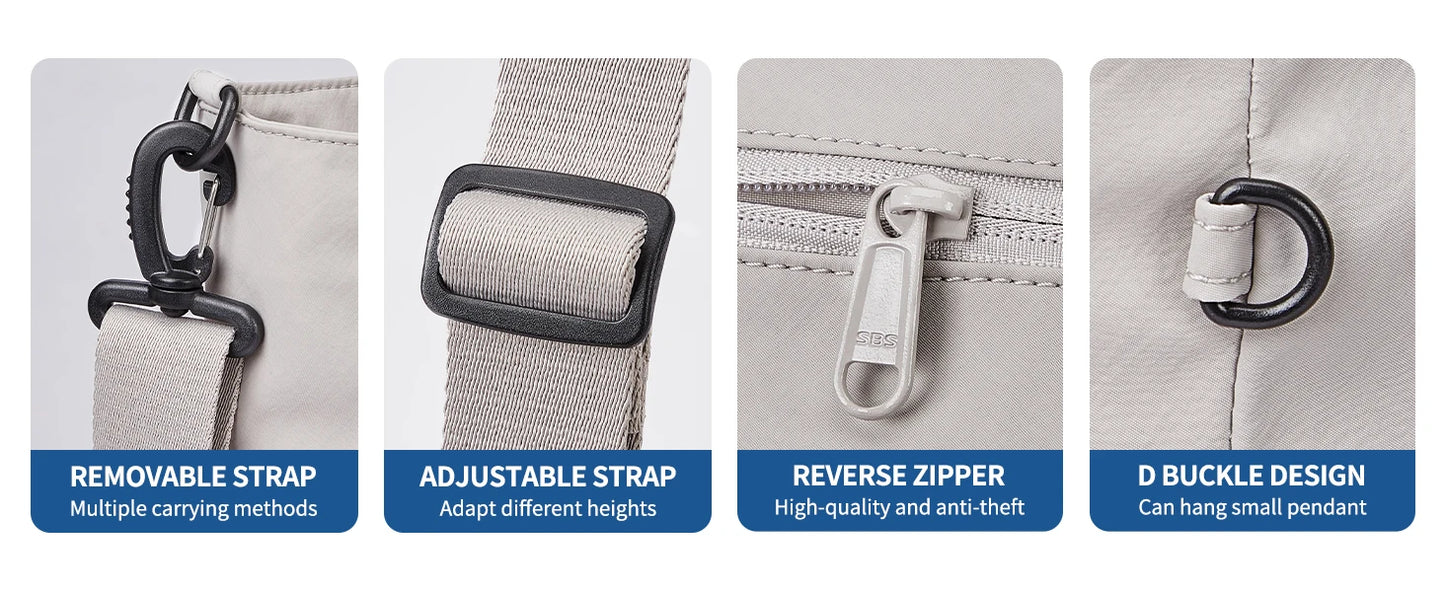 AJI Shoulder Bag For Women 2025 New Fashion Crossbody Bag Wear-Resistant Waterproof Nylon Female Handbags Ladies Messenger Bag