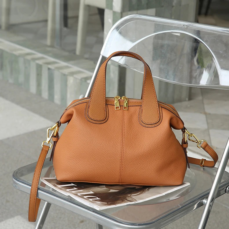 Hifashion 100% Cowhide Genuine Leather Handbags For Women 2025 Trend Designer Wide Strap Pillow Ladies Shoulder Crossbody Bags