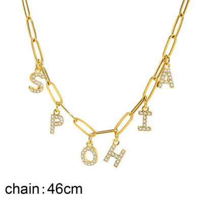 Personalized Initial Name Necklace Stainless Steel Women Alpahbet Letter Pendant ,Initial Collar Statement Charms Gift Badiee Stylez