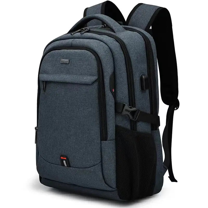 Men's 17.3 Inch Laptop Backpack for Travel College Backpack Waterproof Notebook Business Shoulder Bag With USB Charging Port Dark grey
