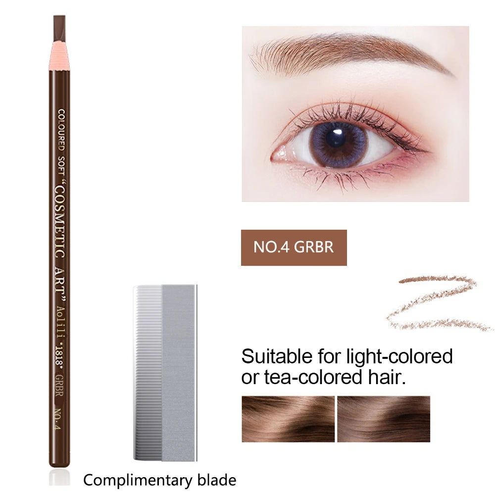 Eyebrow Pencil Waterproof Eyebrow Enhancers Long Lasting Brow Cosmetics Professional Makeup Brow Lift Feather Eyebrow Pencil NO.4 GRBR CHINA
