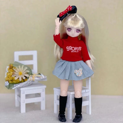 30cm Two-dimensional Doll Comic Face 1/6 Bjd Doll or Dress Up Clothes Children's Girl Birthday Gift Toys Kids Toys