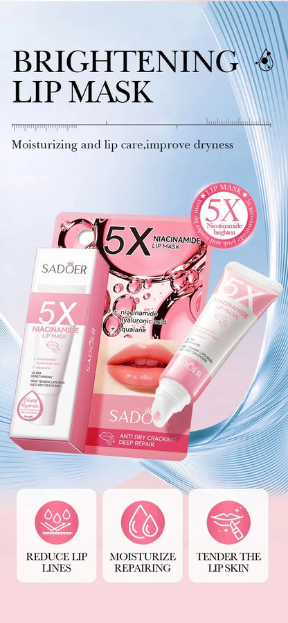 Exfoliating Lip Treatment Mask Gloss - Lightening Melanin Dark Lip Balm Remove Pink Moisturizing Reduce Lip Lines Improve Drynes