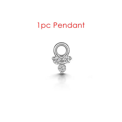 1PC Little Star Moon Snake Crystal Charms Pendant Helix Daith Earrings for Women Hanging Matching Piercing Lobe Tragus Jewelry CC035-1