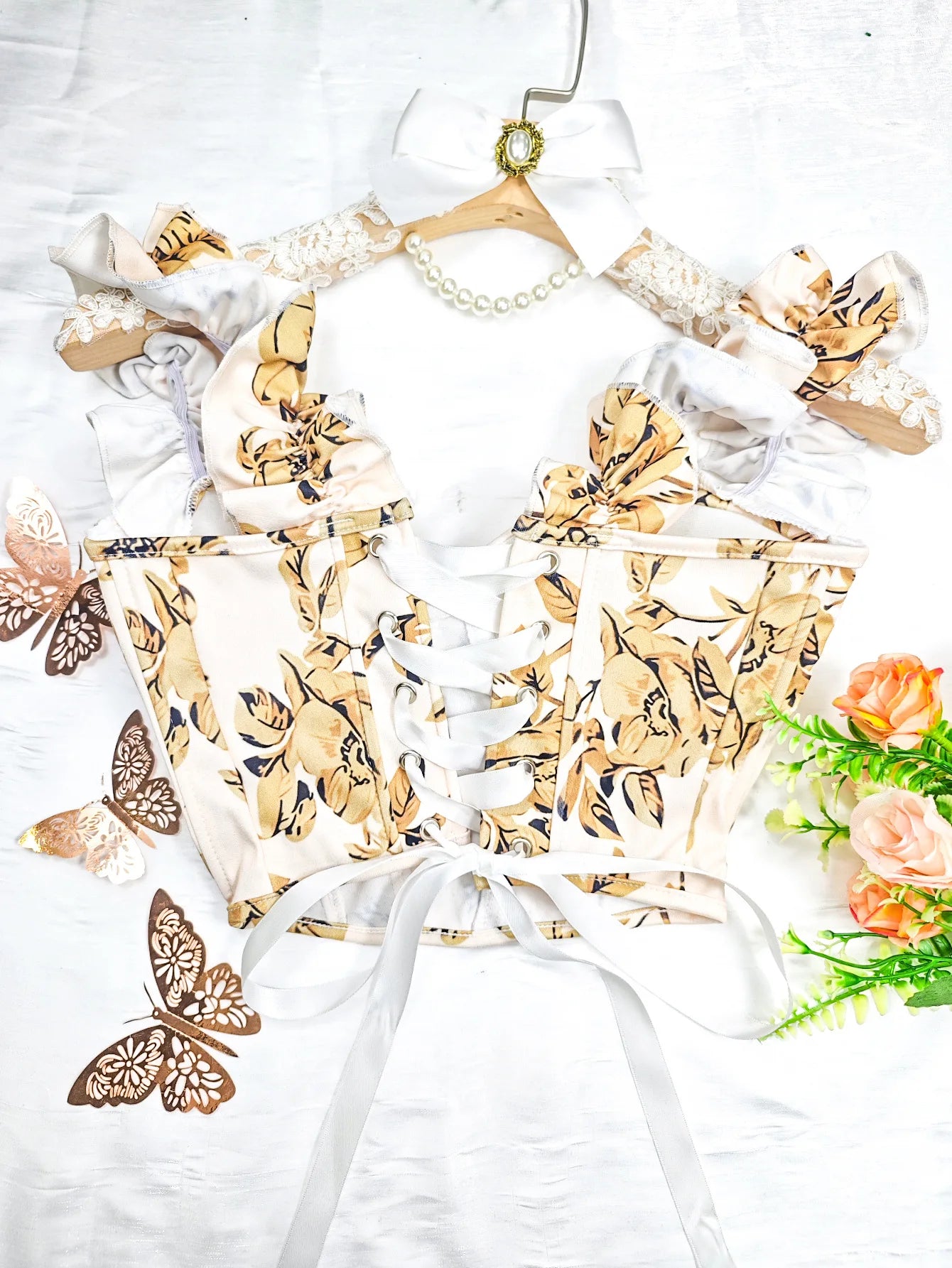 Sexy Bandage Ruffle Off Shoulder Slim Top Chic Straps Camis Slim Korean Tanks Top Elegant Crop Top Summer Women Bustier H149-White