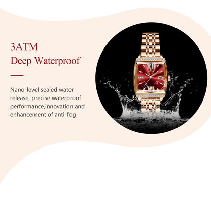 POEDAGAR Diamond Luxury Watch For Woman High Quality Waterproof Date Ladies Quartz Watch Stainless Steel Women Watches Reloj+Box