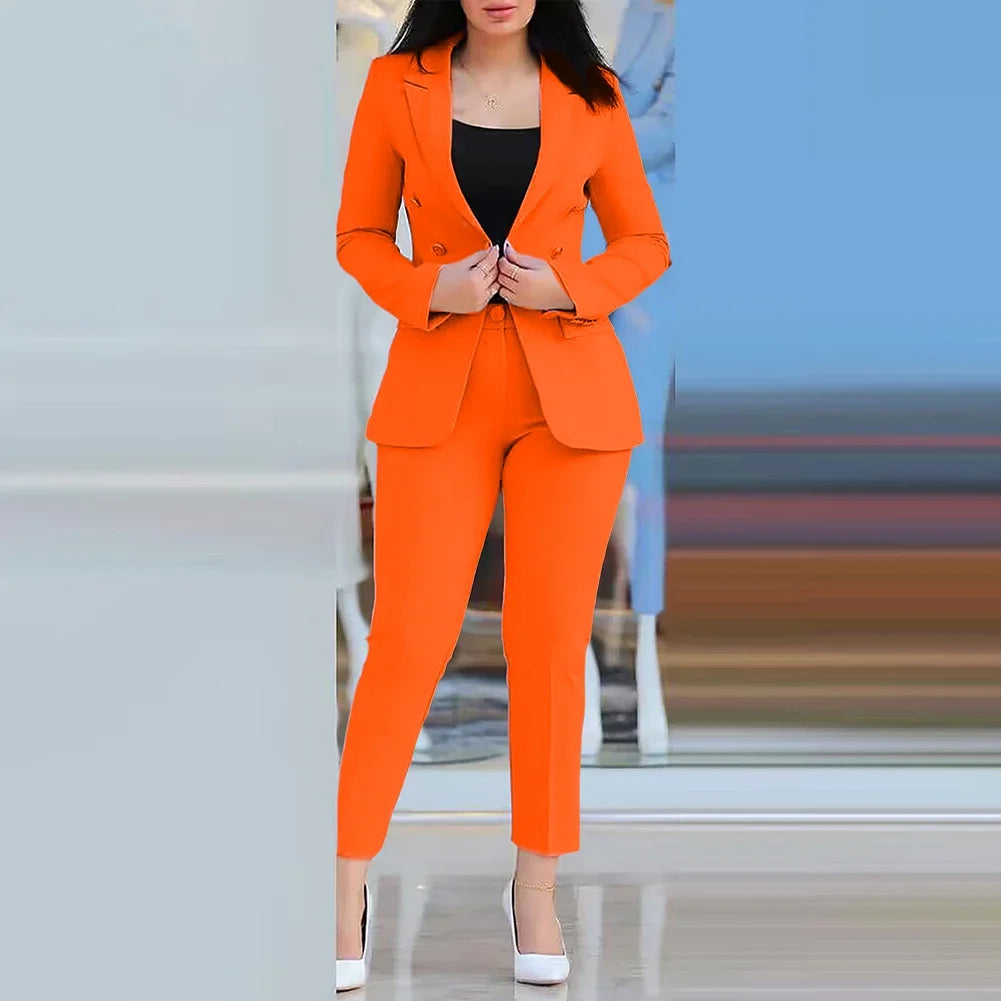 Fashionable Business Look Business Wear Casual Trousers M Orange All Seasons Casual Style Long Sleeve Style New Condition Orange CHINA