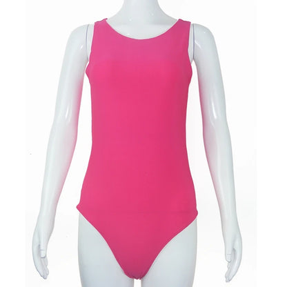 Woman Clothing Bodysuits Sleeveless Slim Fitness Double Layer Cloth Knitted Jumpsuits Sex Leggings Playsuits 2024 Y2K Qtraf2407 Rose Red