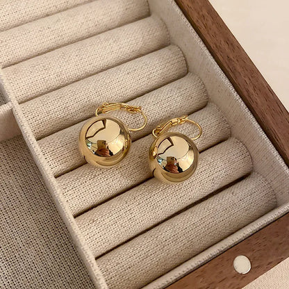 Trendy Gold Plated Geometric Gear Shape Circle Hoop Earrings for Women Girl Fashion Zircon Jewelry Buckle Type Badiee Stylez