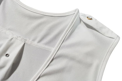 Business Formal Jumpsuit Work Wear Women Romper Elegant Long Deep V Neck Sleeveless High Waist Wrap Jumpsuits Fashion Streetwear Badiee Stylez