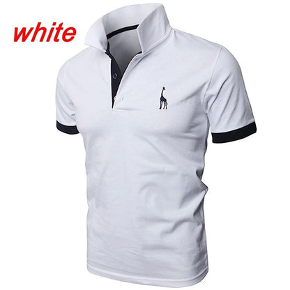 Fashion Icon Cartoon Embroidery Polo Shirt - Slim Fit, Casual Style, Solid Colors for Men - New Summer Collection