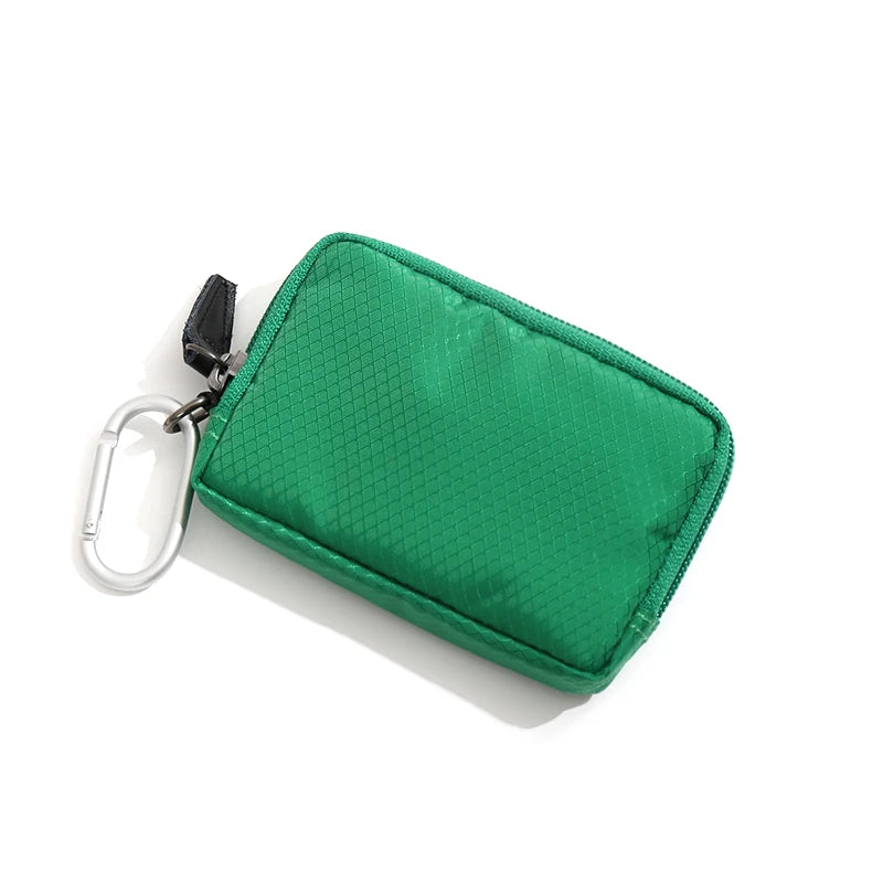 Japanese Style Casual Coin Pouch Nylon Cloth Mini Purse Waterproof Men Coin Purse Small Cute Wallet Cute Purse Clutch Bag GREEN