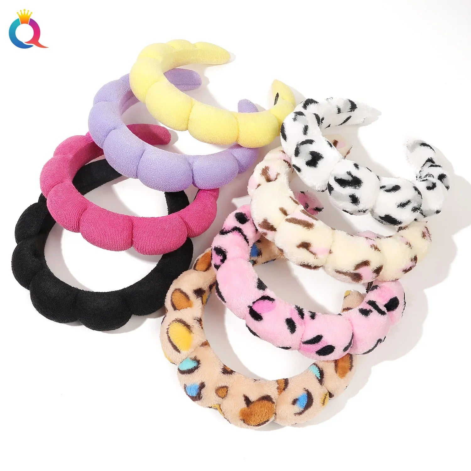 Wash Face Headbands For Women Puffy Sponge Hair Bands Cuff Waterproof Bands Absorbent Wristbands Girls Hair Accessories Set Badiee Stylez