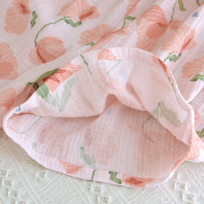 2025 New Summer Women's Pajama Set 100% Cotton Suspenders+Shorts with Chest Pads Two Piece Set of Ladies Flower Home Furnishings