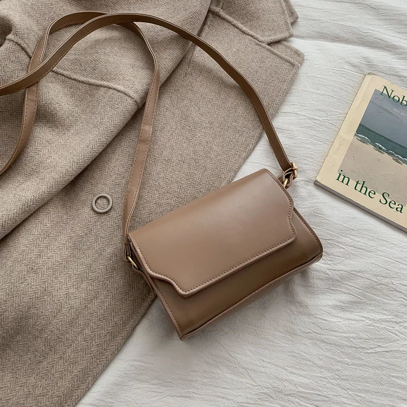 Mini Crossbody Bag for Women PU Leather Shoulder Bags Luxury Designer Handbag Fashion Female Messenger Small Square Pocket khaki (20cm<Max Length<30cm) CHINA