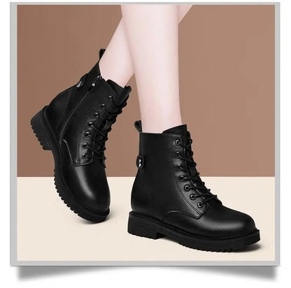 Women new winter black short boots Outdoor non slip walking shoes Casual thick soled Chelsea Boots Fashion comfort shoe Botas De