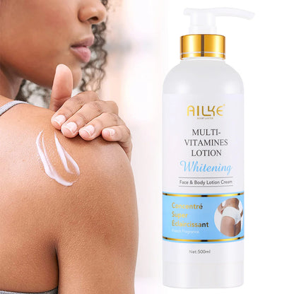 AILKE Multi Vitamin Whitening Body Lotion With Vitamins A,E,B3,B5, Increase Skin Radiance, Even Skin Tone, Moisturizer Cream Lotion