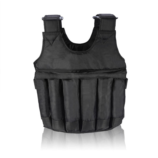 Fitness Weighted Vest with 12 Pouches for Sand or Steel Plates, Made of Durable Oxford Fabric, for Weight Loss and Exercise