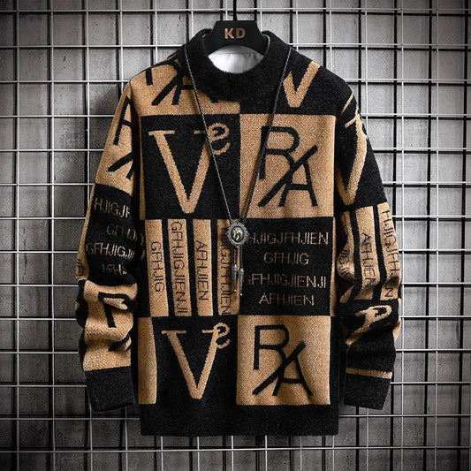 Men Knitted Sweater Stripe Pullovers Printing Round Neck Sweater Autumn/Winter Designer Quality Casual Men Clothing Jumper Badiee Stylez