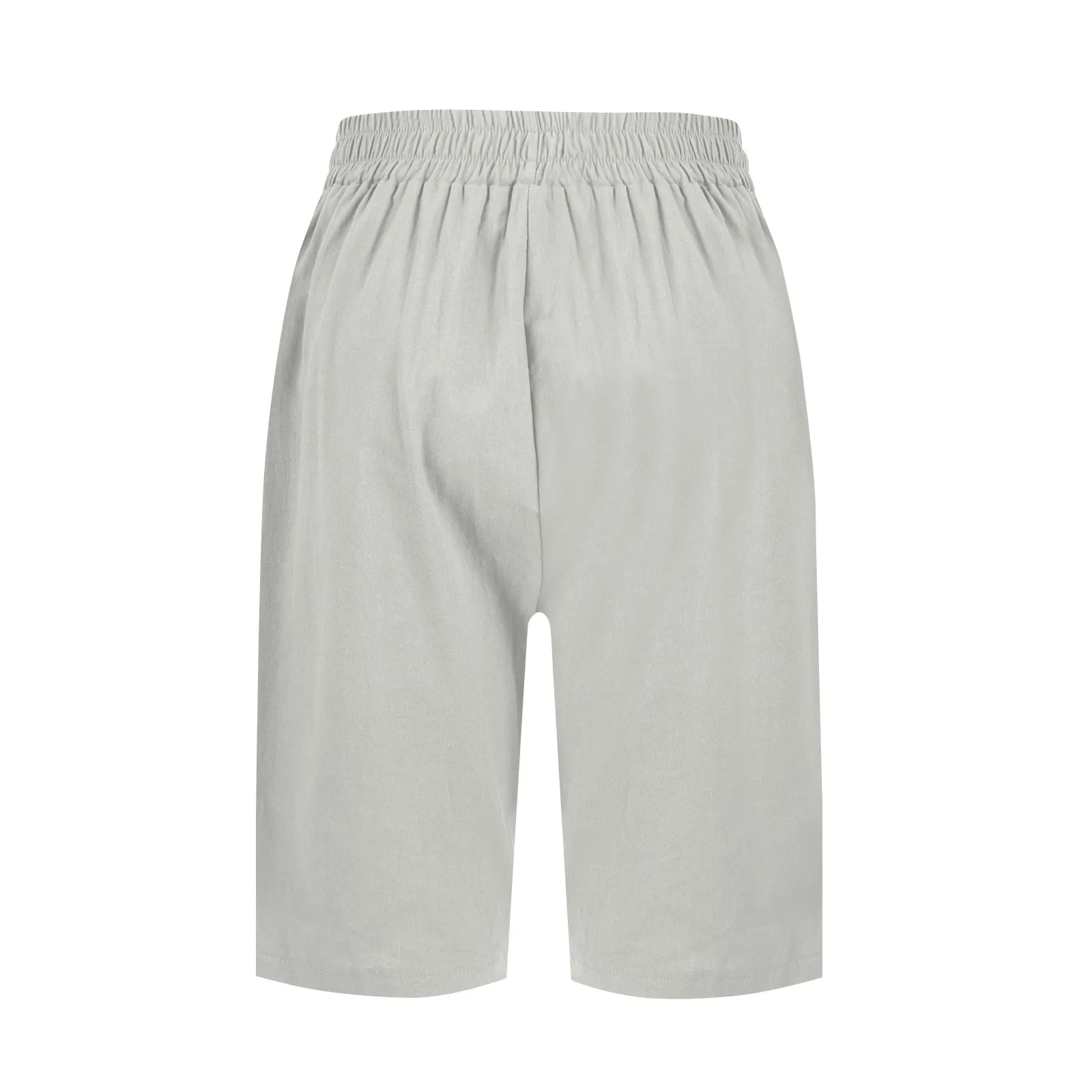 Womens Capris Cotton Linen Pants Drawstring Elastic Waist Pants Casual Cropped Trousers Daily Breeches Five Half Pants Pantalone